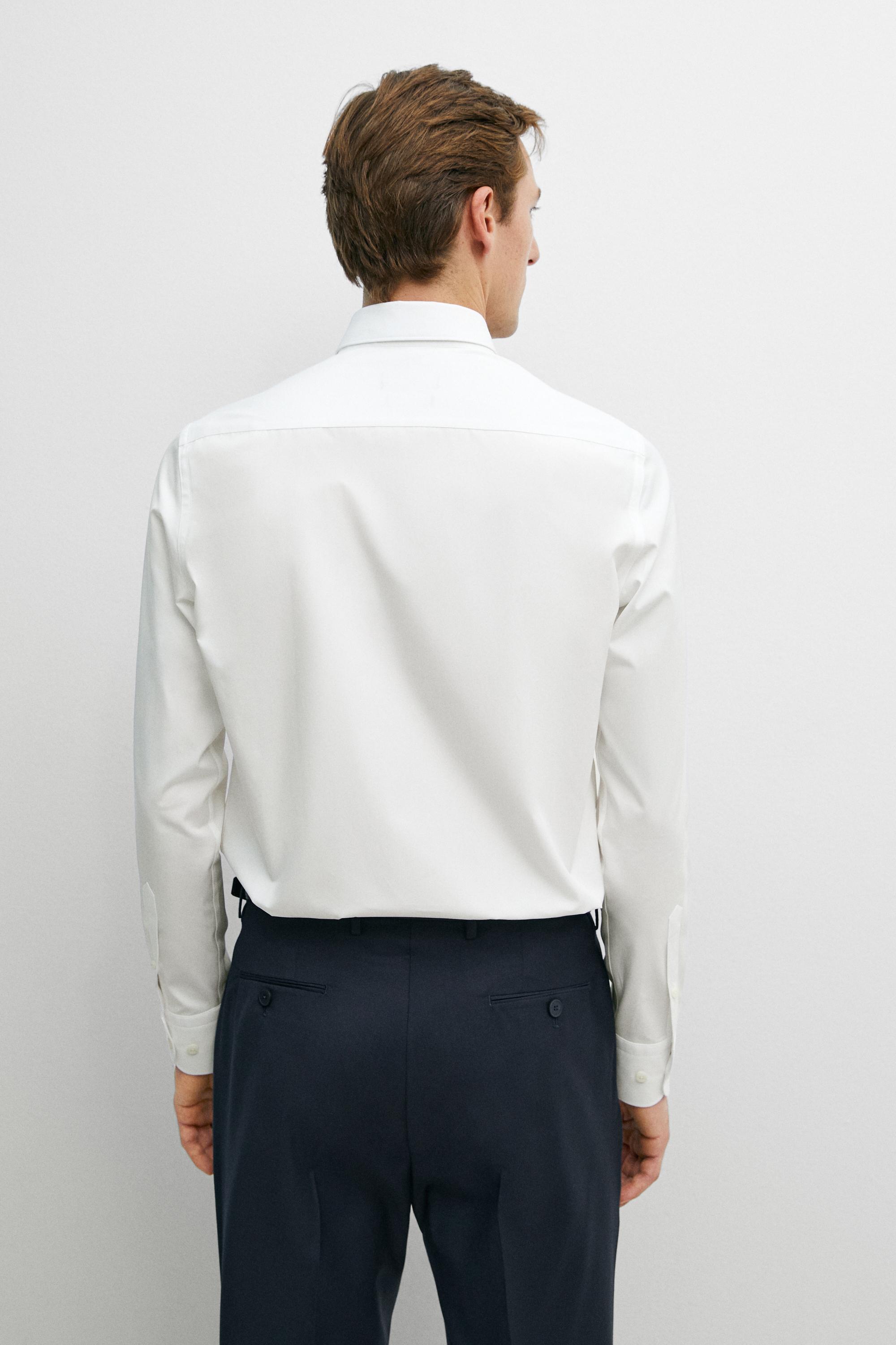 Chemise slim en popeline 100 % coton